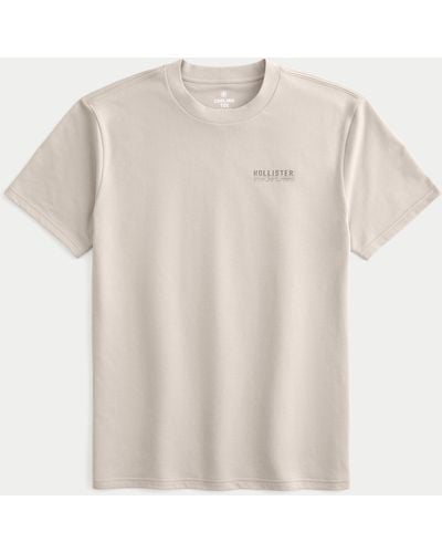 Hollister Relaxed Logo Cooling Tee - Natural