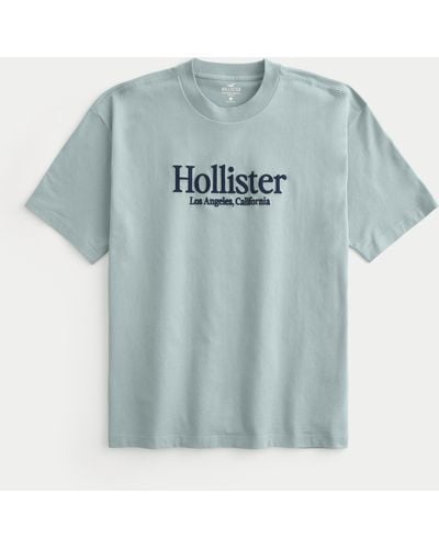 Hollister Boxy Logo Graphic Tee - Blue