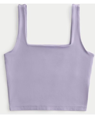 Hollister Soft Stretch Seamless Fabric Square-neck Tank - Purple