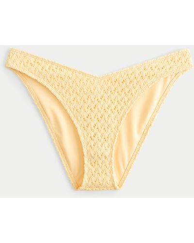 Hollister High-leg Crochet-style Cheeky Bikini Bottom - Yellow
