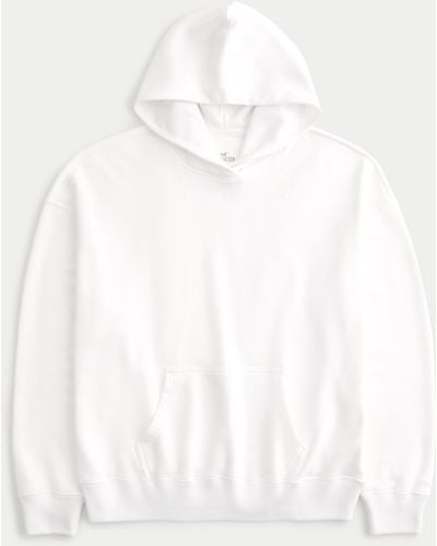 Hollister Oversized Terry Hoodie - White