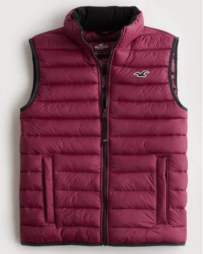 Hollister Logo Icon Puffer Vest - Red