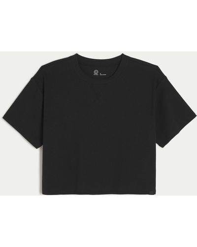 Hollister Gilly Hicks Ribbed Boxy Crew T-shirt - Black
