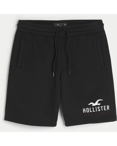 Hollister Fleece-Shorts mit Logo, 23 cm - Schwarz