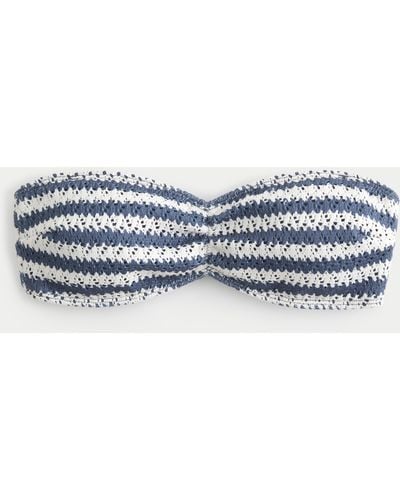 Hollister Crochet-style Bandeau Bikini Top - Blue