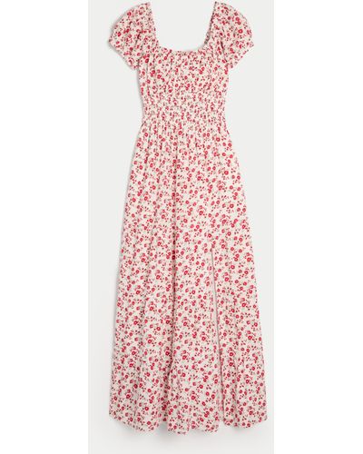 Hollister Hollister Saidie On/off-the-shoulder Tiered Hem Maxi Dress - Pink