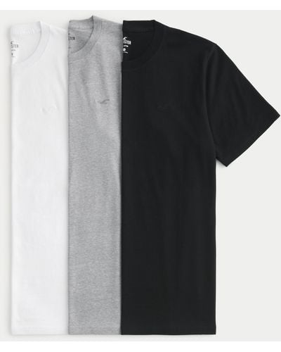 Hollister T-Shirt mit Symbol und Rundhalsausschnitt, 10er-Pack - Schwarz