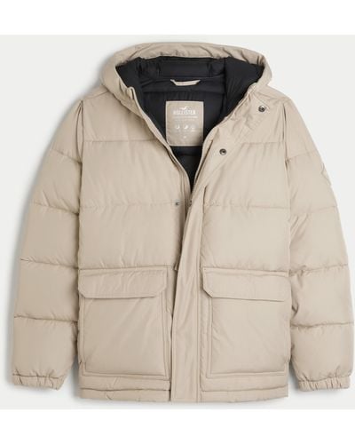 Hollister Ultimate Utility Puffer Jacket - Natural