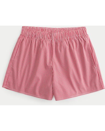 Hollister Poplin Sleep Boxer Shorts - Pink