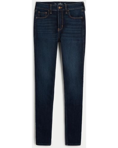 Hollister High Rise Super Skinny Jeans in dunkler Waschung - Blau