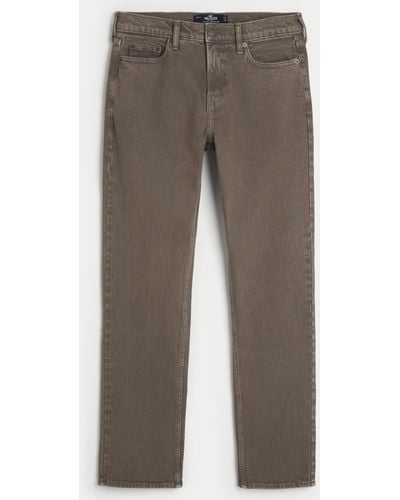 Hollister Brown Slim Straight Jeans - Grey