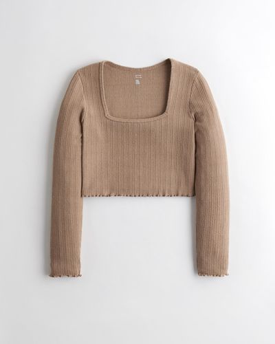 Hollister Gilly Hicks Dreamworthy Soft Square-neck Top - Brown
