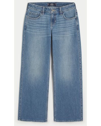 Hollister Low Rise Baggy Jeans in mittlerer Waschung - Blau