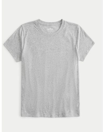Hollister Longer-length Crew T-shirt - Grey