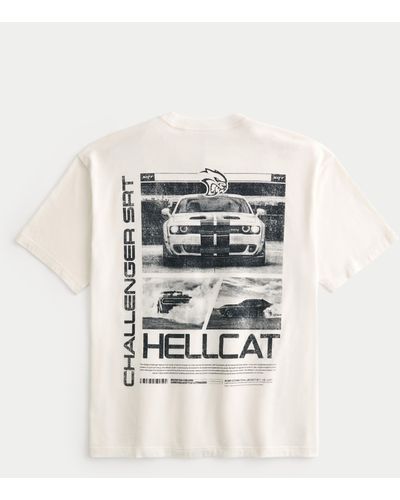 Hollister Boxy Dodge Hellcat Graphic Tee - White
