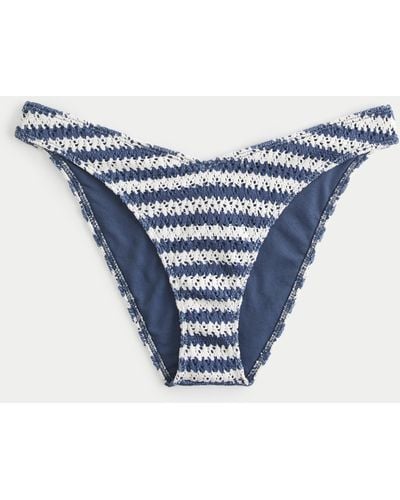 Hollister High-leg Crochet-style Cheeky Bikini Bottom - Blue