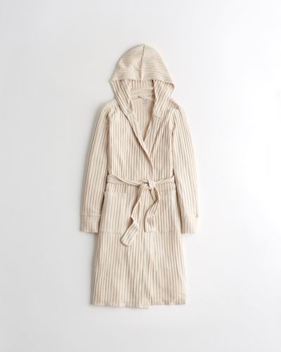 Hollister Gilly Hicks Dreamworthy Soft Ribbed Robe - Natural