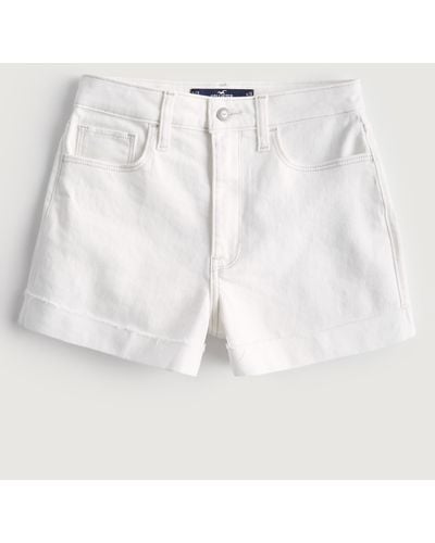 Hollister Weiße Mom-Jeans-Shorts, Ultra High Rise