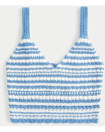 Hollister Crop Crochet-style Bralette - Blue
