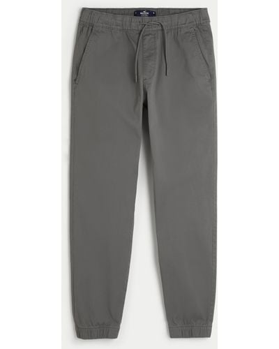 Hollister Relaxed Twill Joggers - Grey