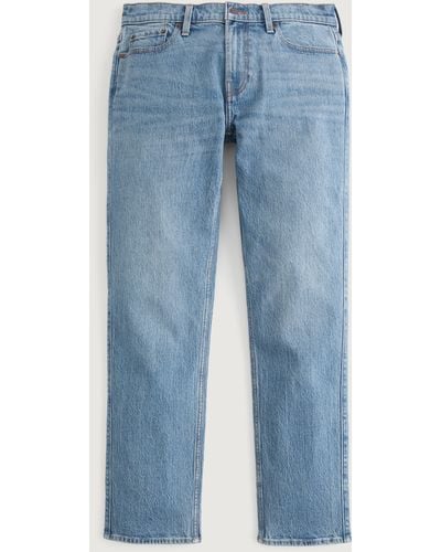Hollister Signatur Slim Straight Jeans in mittlerer Waschung - Blau