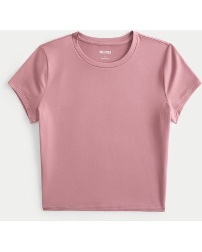 Hollister Lang geschnittenes T-Shirt mit Rundhalsausschnitt ohne Nähte - Pink