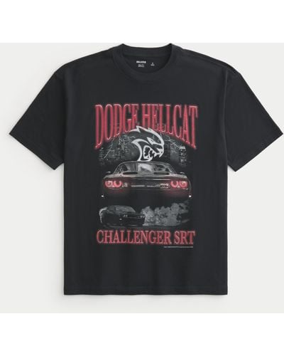 Hollister Boxy Dodge Hellcat Graphic Tee - Black