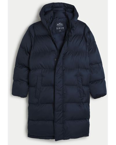 Hollister Ultimate Longline Puffer Jacket - Blue