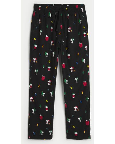 Hollister 24/7 Peanuts Graphic Pyjama Trousers - Black