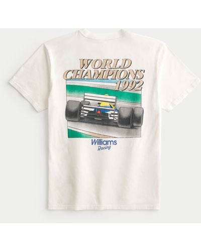 Hollister Relaxed Williams Racing Graphic Tee - White