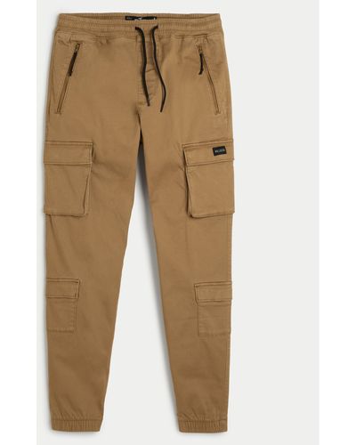 Hollister Twill 4-pocket Cargo Joggers - Natural