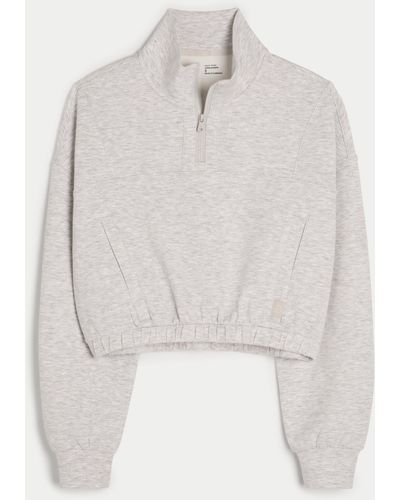Hollister Gilly Hicks Active Cooldown Quarter-zip Top - White