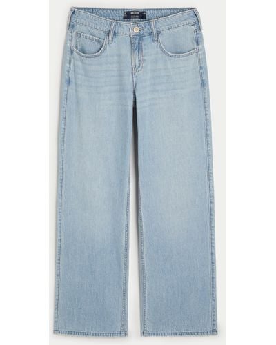 Hollister Low-rise Lightweight Light Wash Baggy Jeans - Blue