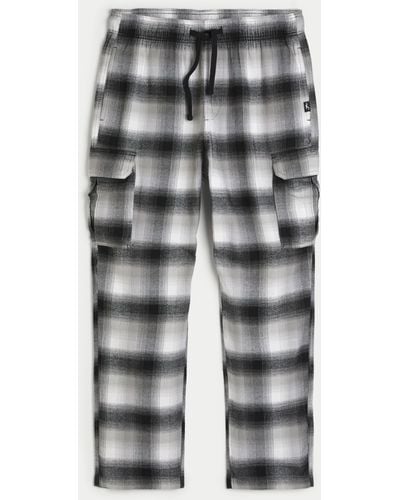 Hollister Flannel Cargo Pyjama Trousers - Grey