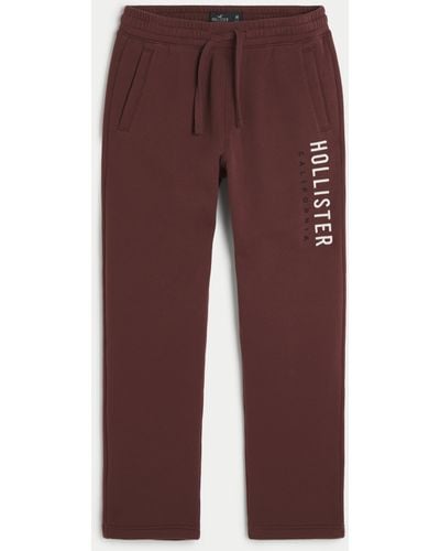 Hollister Straight Logo Graphic Joggers - Red