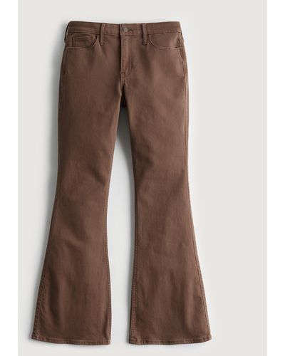 Hollister High-rise Brown Flare Jeans