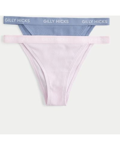 Hollister Gerippte Gilly Hicks Cheeky-Slips aus einer Baumwollmischung, 2er-Pack - Blau