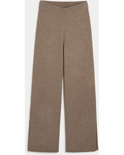 Hollister Gilly Hicks Sweater-knit Trousers - Natural