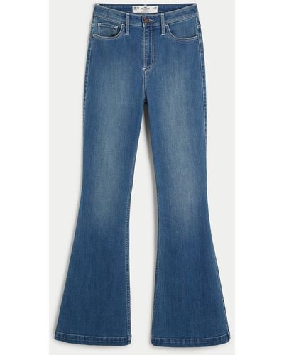 Hollister Curvy High Rise Vintage Flare Jeans in mittlerer Waschung - Blau