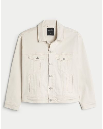 Hollister Boxy Denim Trucker Jacket - Natural