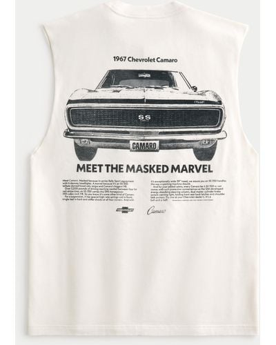 Hollister Relaxed Chevrolet Camaro Graphic Cutoff Tank - Natural