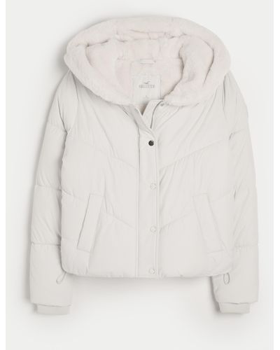 Hollister Cozy-lined Puffer Jacket - White