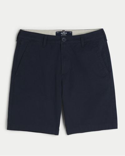 Hollister Flat-front Twill Shorts 9" - Blue