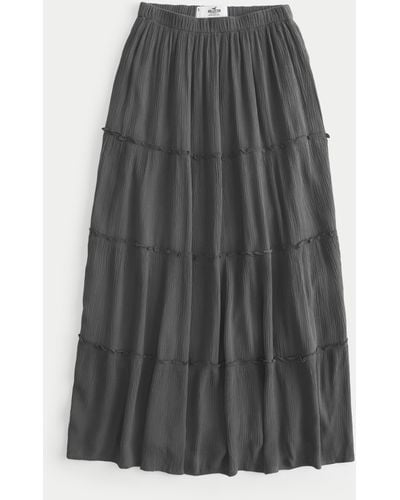 Hollister Crinkle Maxi Skirt - Grey