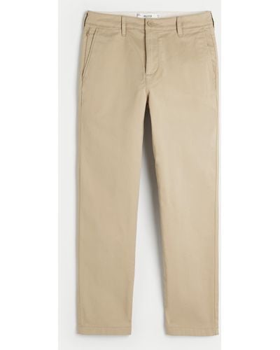 Hollister Slim Straight Chino Trousers - Natural