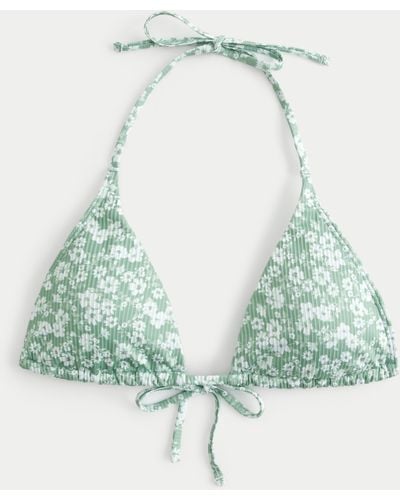 Hollister Geripptes Triangel-Bikinioberteil im Multiway-Design - Grün