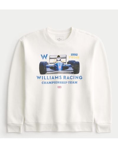 Hollister Relaxed Williams Racing Graphic Crew Sweatshirt - Blue