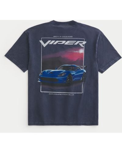 Hollister Boxy Dodge Viper Graphic Tee - Blue