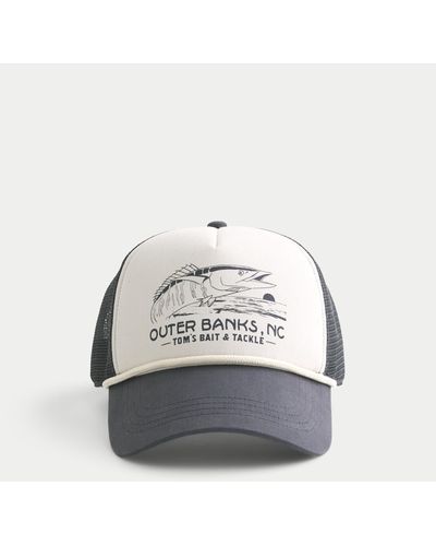 Hollister Trucker-Kappe mit Outer Banks-Grafik - Weiß