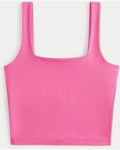 Hollister Soft Stretch Seamless Fabric Square-neck Tank - Pink